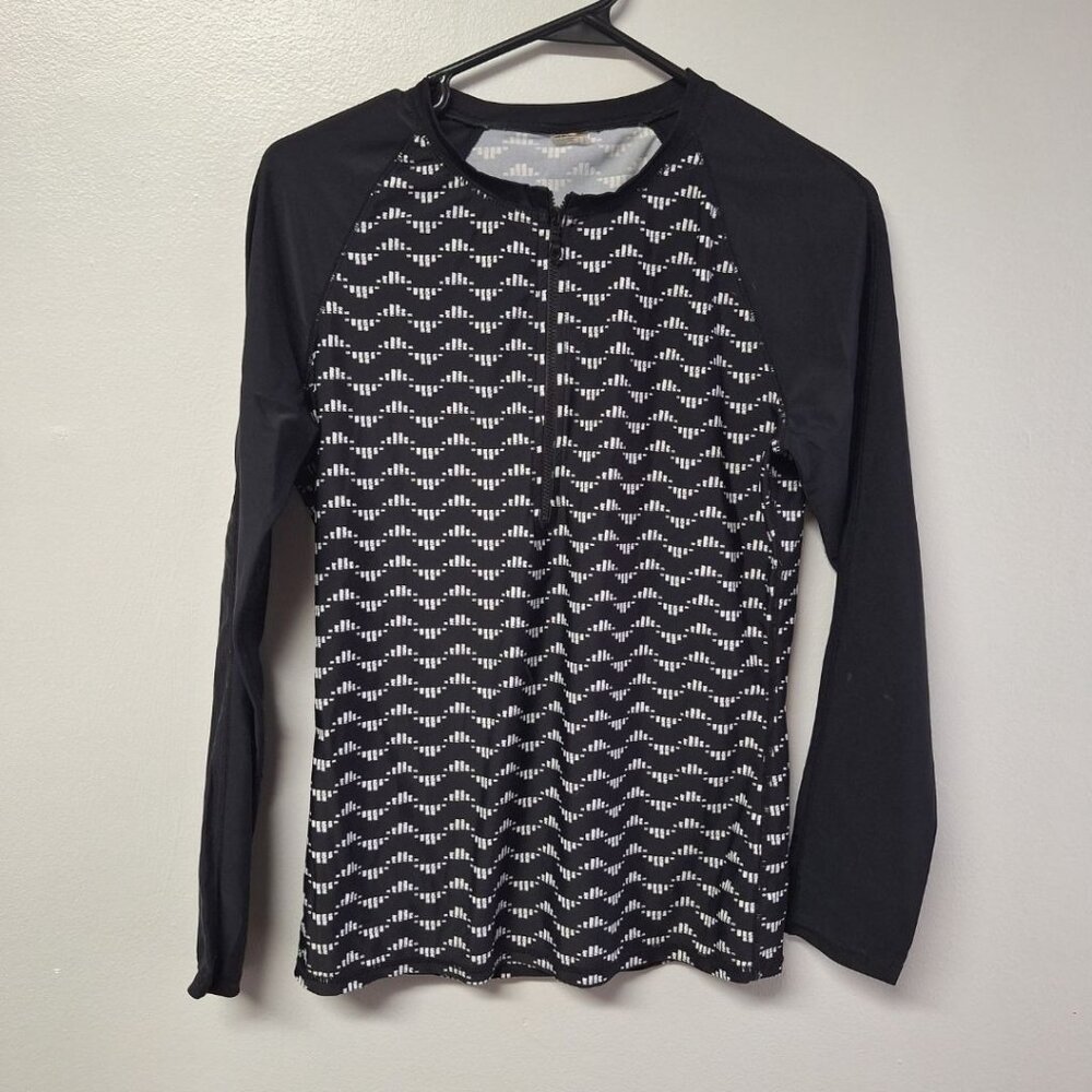 Old Navy Athletic Half Zip Womens Top Womens‎ Medium Long Sleeve Black Cycling